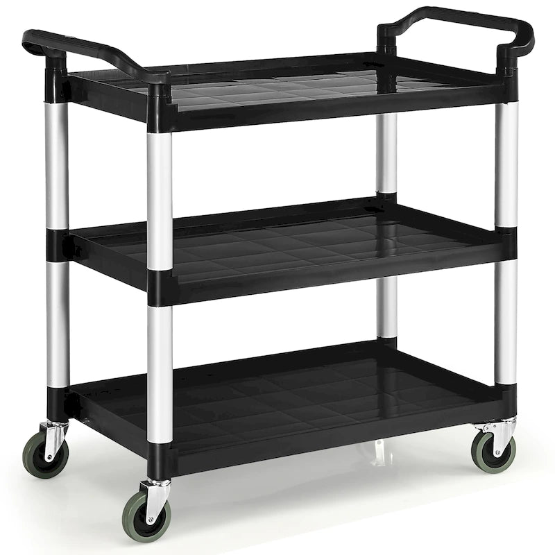 3-Shelf Utility Service Cart Aluminum Frame 490lbs Capacity w/