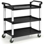  3-Shelf Utility Service Cart Aluminum Frame 490lbs Capacity w/