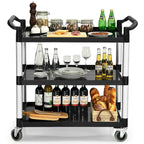 3-Shelf Utility Service Cart Aluminum Frame 490lbs Capacity w/