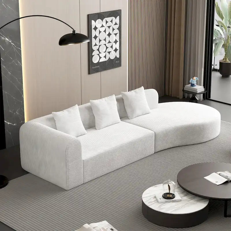 123.2 Corduroy Cloud 4-Seater Sectional Sofa
