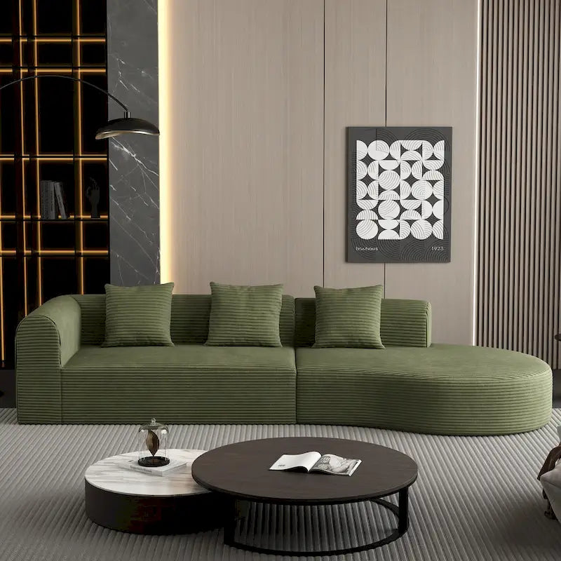 123.2 Corduroy Cloud 4-Seater Sectional Sofa