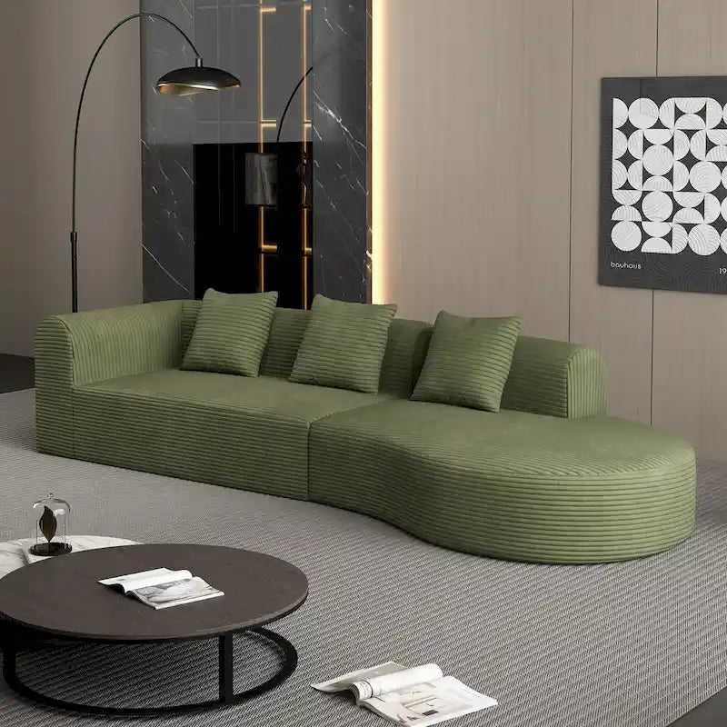 123.2 Corduroy Cloud 4-Seater Sectional Sofa