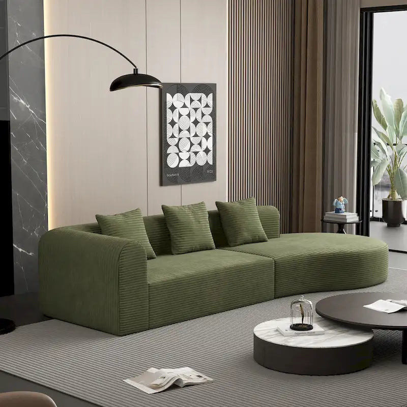 123.2 Corduroy Cloud 4-Seater Sectional Sofa