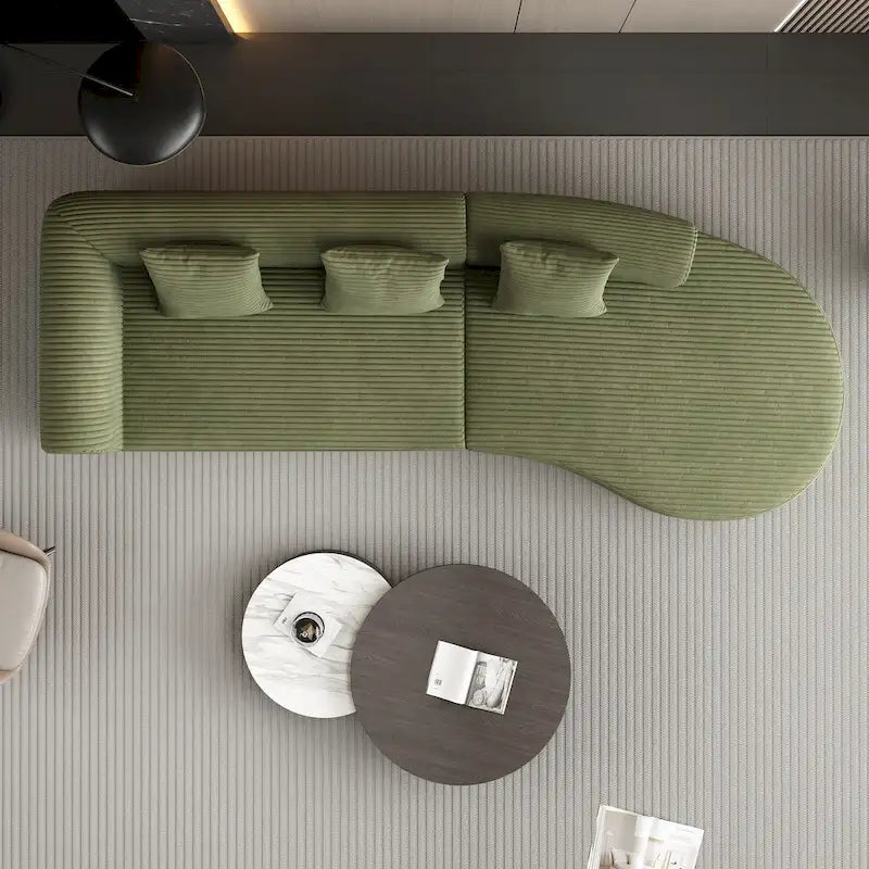 123.2 Corduroy Cloud 4-Seater Sectional Sofa