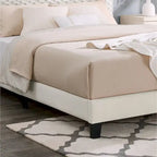 Twin Platform Bed with Adjustable Headboard - White Dove