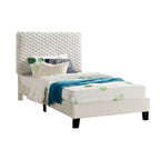 Twin Platform Bed with Adjustable Headboard - White Dove