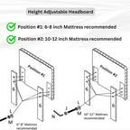 Twin Platform Bed with Adjustable Headboard - White Dove