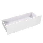 White Modern Twin Size L-shaped Platform Bed with Trundle and Drawers for Bedroom