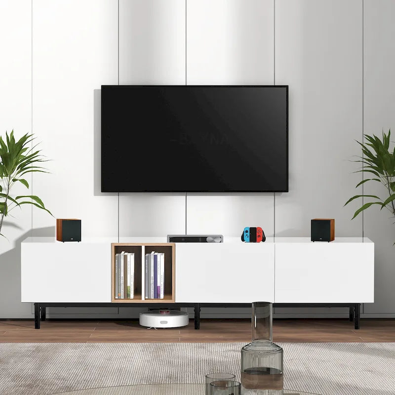 76 TV Stand with Doors & Large Storage for TVs Up to 80