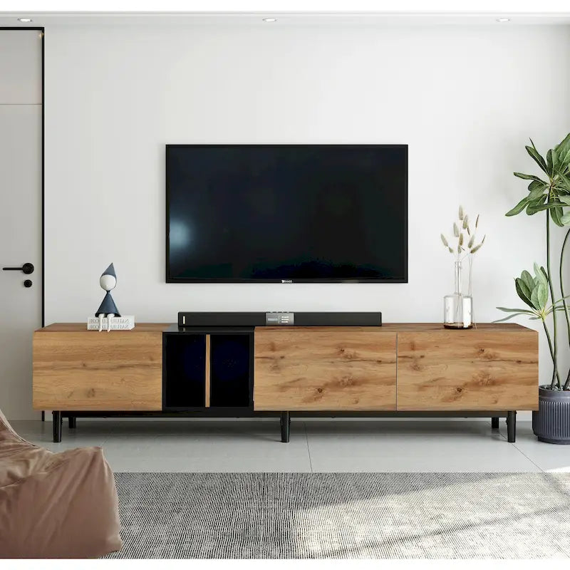 76 TV Stand with Doors & Large Storage for TVs Up to 80