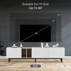 76 TV Stand with Doors & Large Storage for TVs Up to 80