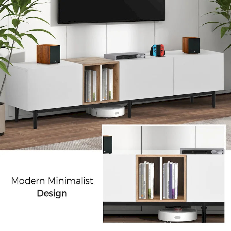 76 TV Stand with Doors & Large Storage for TVs Up to 80