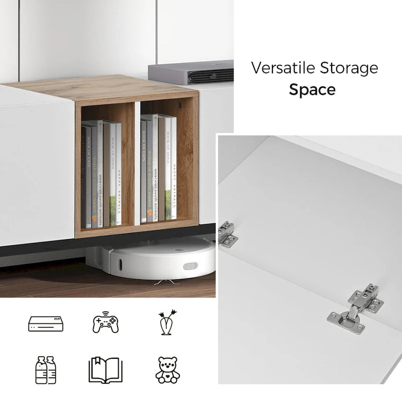 76 TV Stand with Doors & Large Storage for TVs Up to 80