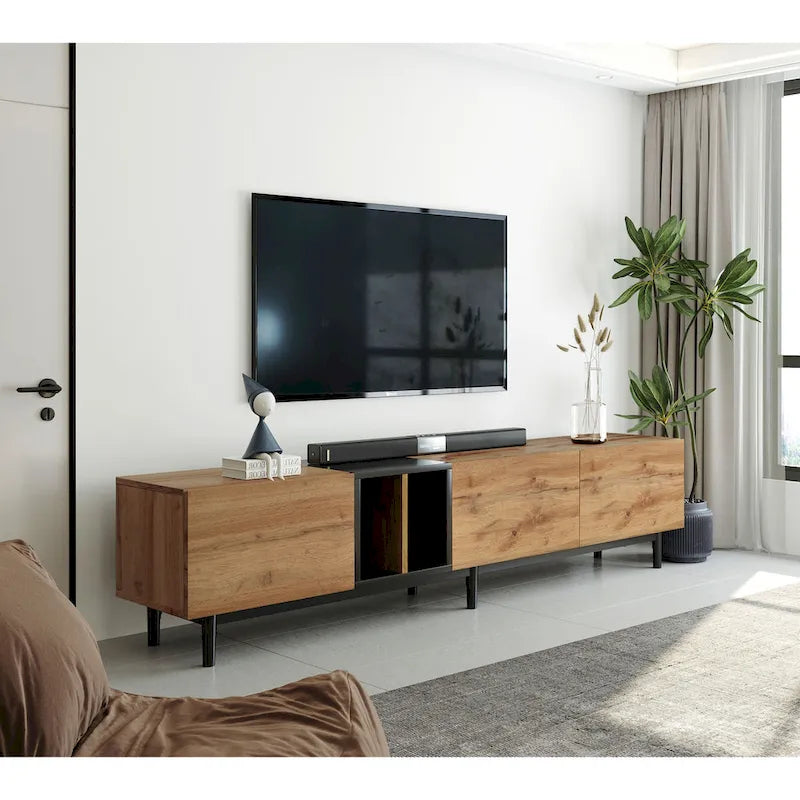 76 TV Stand with Doors & Large Storage for TVs Up to 80