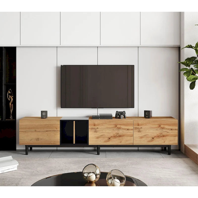 76 TV Stand with Doors & Large Storage for TVs Up to 80