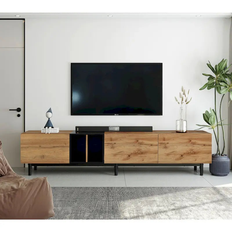 76 TV Stand with Doors & Large Storage for TVs Up to 80