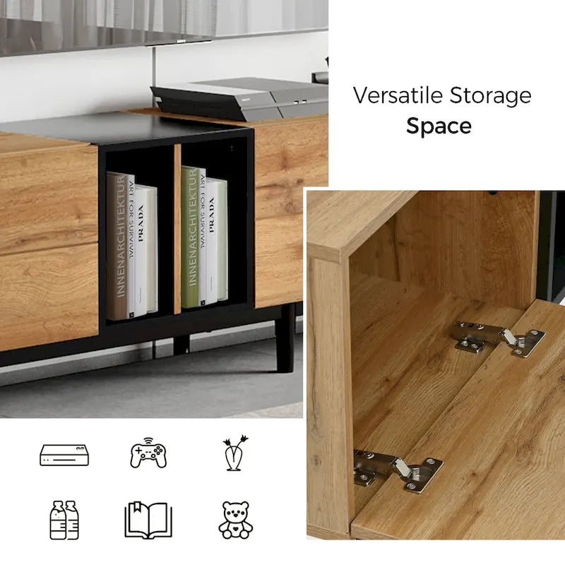 76 TV Stand with Doors & Large Storage for TVs Up to 80