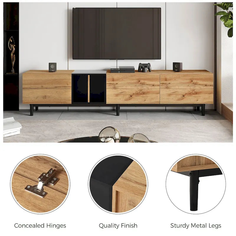 76 TV Stand with Doors & Large Storage for TVs Up to 80