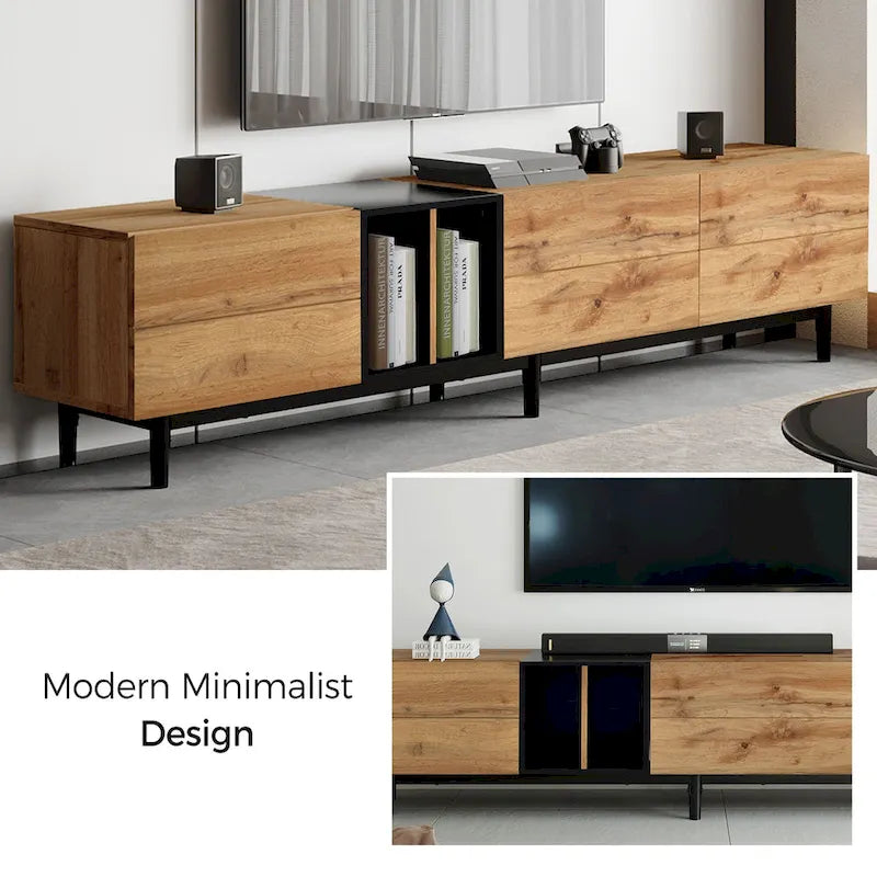 76 TV Stand with Doors & Large Storage for TVs Up to 80