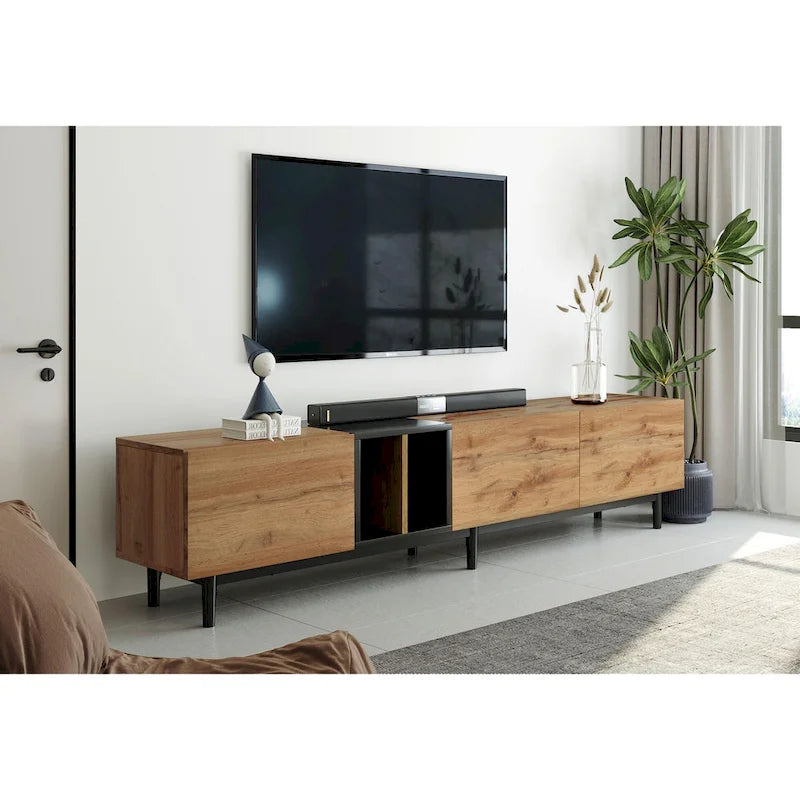 76 TV Stand with Doors & Large Storage for TVs Up to 80