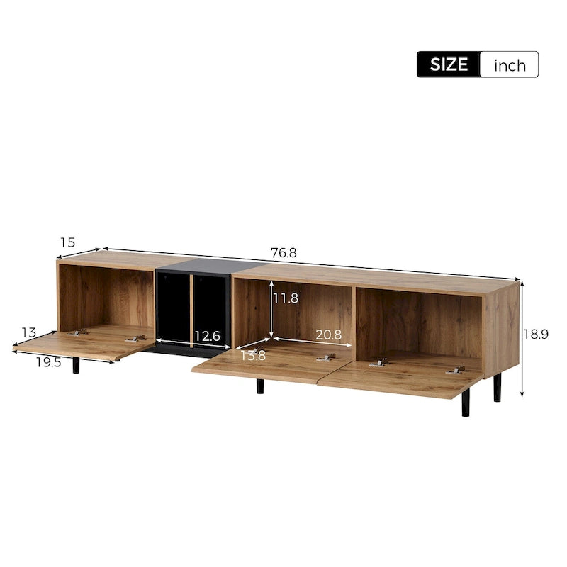 76 TV Stand with Doors & Large Storage for TVs Up to 80