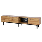 Wood 70 TV Stand with LED, Cabinets & Open Shelves for TVs Up to 80