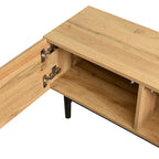 Wood 70 TV Stand with LED, Cabinets & Open Shelves for TVs Up to 80