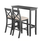3-Piece Farmhouse Dining Set with Rectangular Table & 2 Chairs