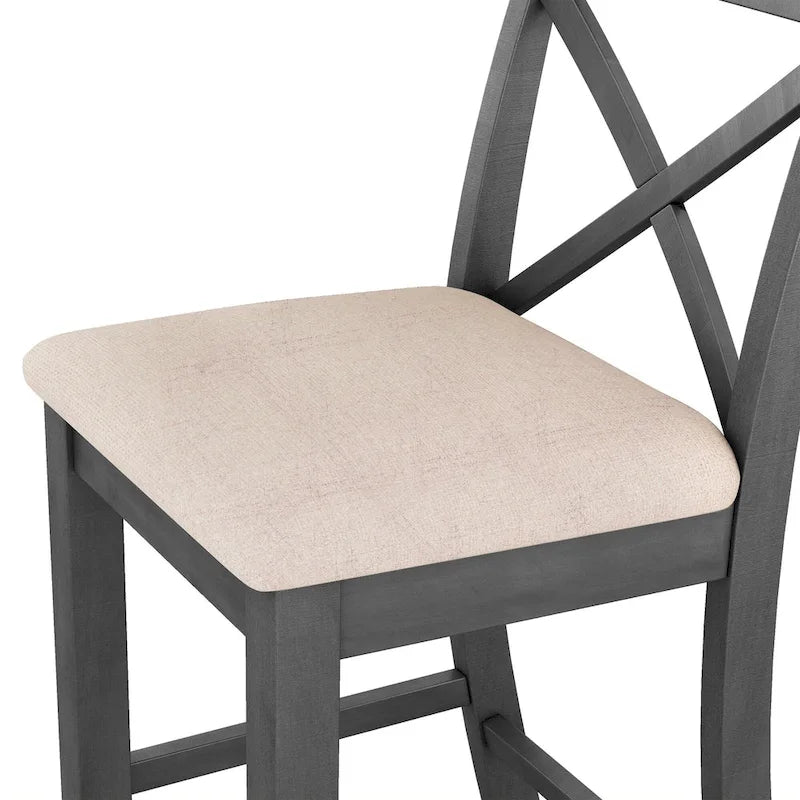 3-Piece Farmhouse Dining Set with Rectangular Table & 2 Chairs
