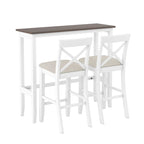3-Piece Farmhouse Dining Set with Rectangular Table & 2 Chairs