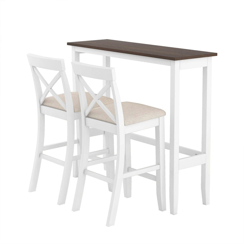 3-Piece Farmhouse Dining Set with Rectangular Table & 2 Chairs