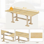 6-Piece Farmhouse Extendable Dining Set with Leaf & Bench
