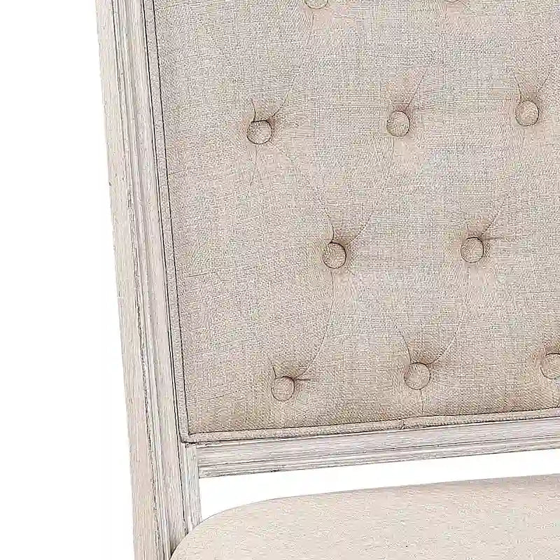 Modern 20 Upholstered Armless Side Chair with Wood Legs and Button Tufted Cushion (Set of 2)
