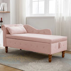 Pink Velvet Button Tufted Chaise Lounge - Single Seater