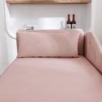 Pink Velvet Button Tufted Chaise Lounge - Single Seater