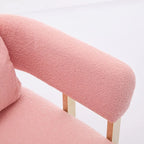 Pink 24.41 Upholstered Accent Chair with Gold Legs (Set of 2)