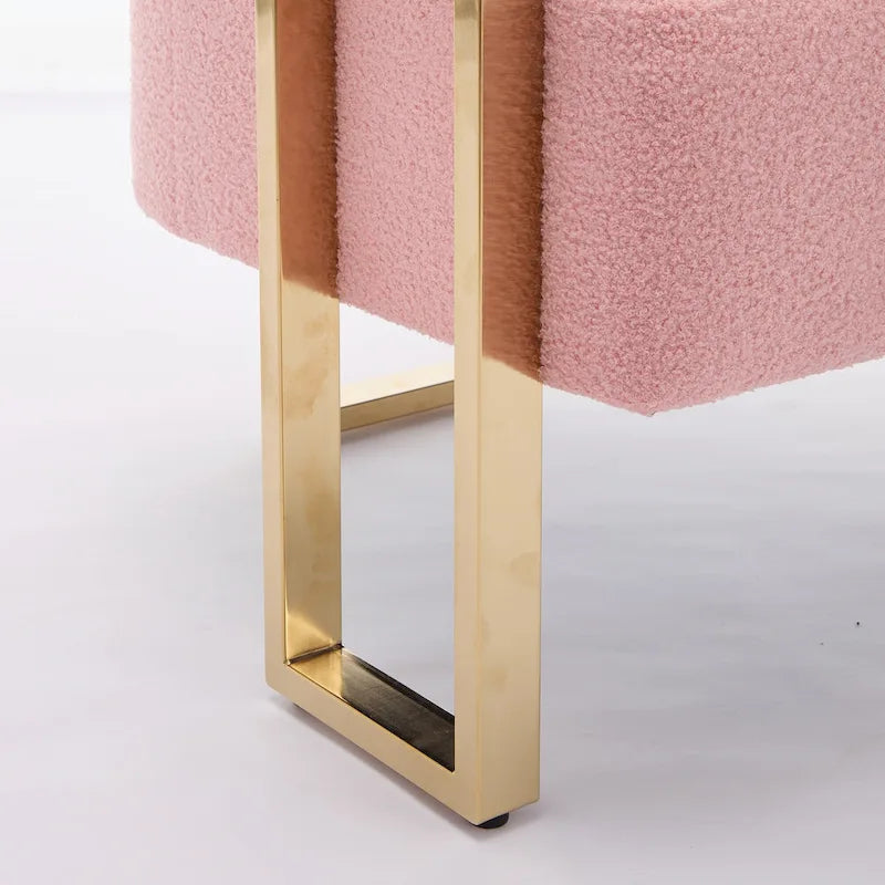 Pink 24.41 Upholstered Accent Chair with Gold Legs (Set of 2)