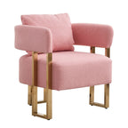 Pink 24.41 Upholstered Accent Chair with Gold Legs (Set of 2)