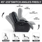Black Elderly-Friendly Power Lift Recliner featuring Vibration Massage, Lumbar Heating, USB Port, and Cup Holders