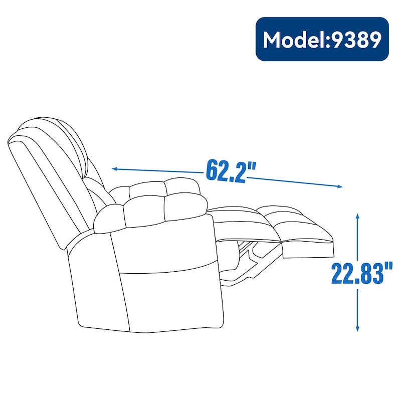 Green Oversized Manual Recliner with 360 Swivel and Rocking Feature, Fabric Upholstery for Living Room Comfort