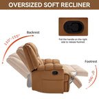 Green Oversized Manual Recliner with 360 Swivel and Rocking Feature, Fabric Upholstery for Living Room Comfort