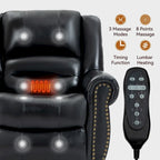 Brown Genuine Leather Power Lift Recliner with Heat, Massage, and USB Ports
