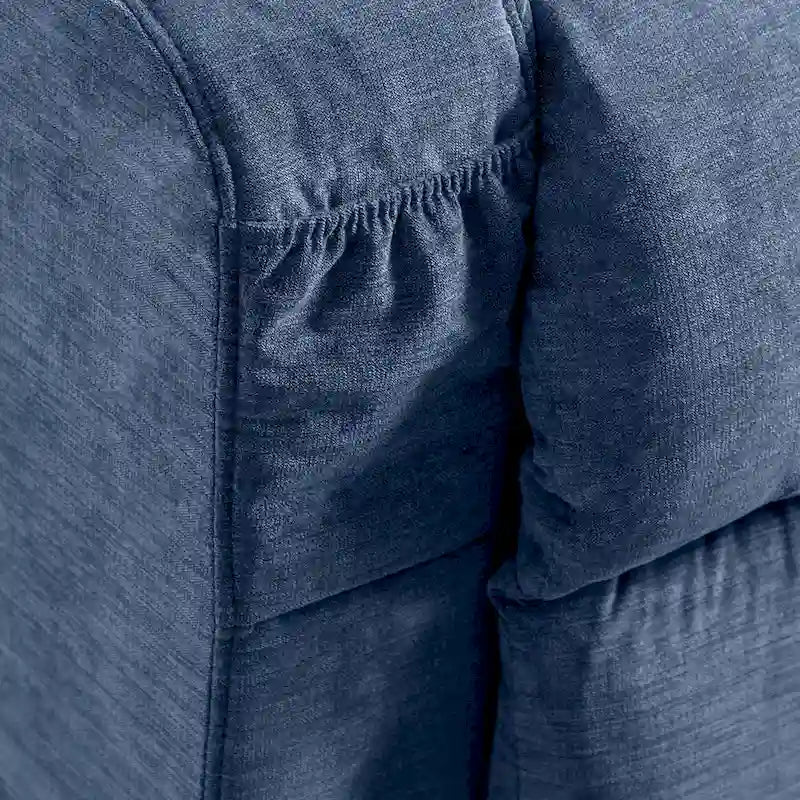 Blue Power Lift Recliner with Heat, Massage, USB Charging, Side Storage, and Remote Control