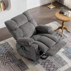 Blue Power Lift Recliner with Heat, Massage, USB Charging, Side Storage, and Remote Control