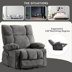 Blue Power Lift Recliner with Heat, Massage, USB Charging, Side Storage, and Remote Control