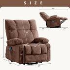 Blue Power Lift Recliner with Heat, Massage, USB Charging, Side Storage, and Remote Control
