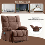 Blue Power Lift Recliner with Heat, Massage, USB Charging, Side Storage, and Remote Control