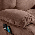 Blue Power Lift Recliner with Heat, Massage, USB Charging, Side Storage, and Remote Control