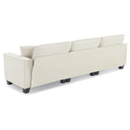 100 L-Shaped Convertible 4 Seater Sectional Sofa with Removable Ottoman and Matching Pillows, Suede Velvet Upholstery
