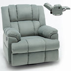 Green Oversized Fabric Recliner with 360 Swivel, Rocking Function, and Manual Controls for Maximum Comfort